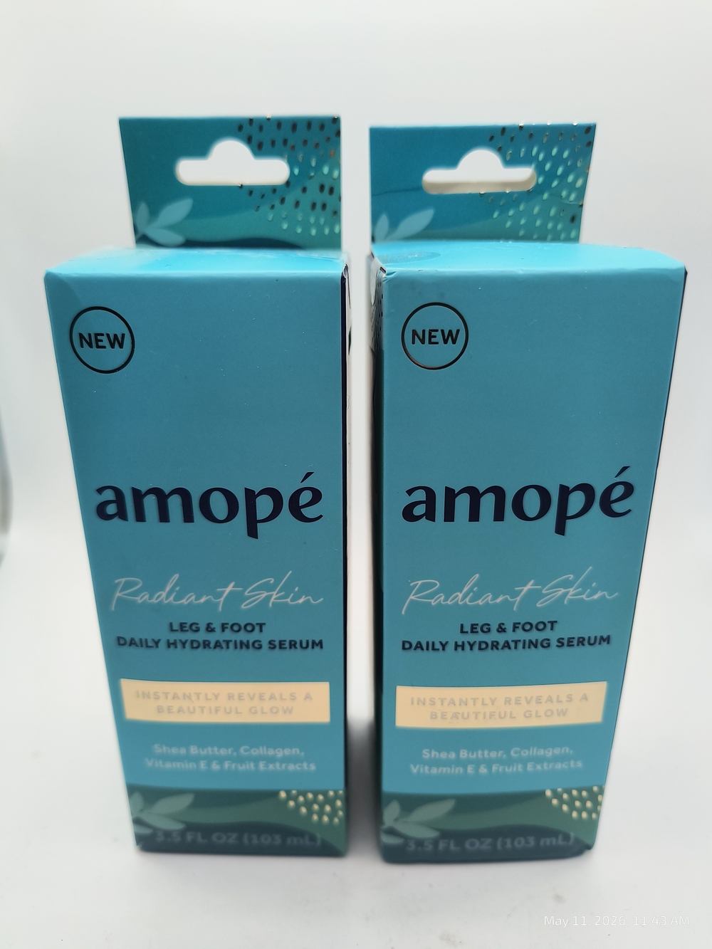 2 AMOPÉ Radiant Skin Leg & Foot Daily Hydrating Serum Moisturizer Beautiful Glow